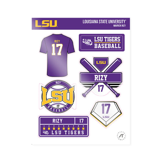 LSU - NCAA Baseball : Mavrick Rizy - Sticker Sheet-0