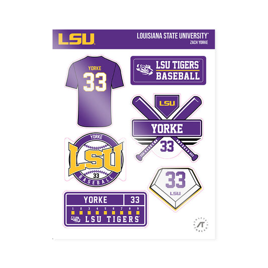 LSU - NCAA Baseball : Zach Yorke - Sticker Sheet-0