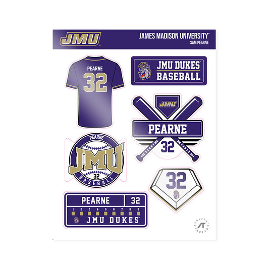 JMU - NCAA Baseball : Sam Pearne - Sticker Sheet-0