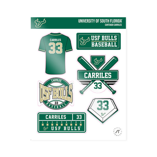 USF - NCAA Baseball : Santiago Carriles - Sticker Sheet-0
