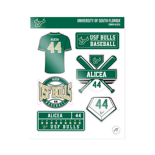 USF - NCAA Baseball : Edwin Alicea - Sticker Sheet-0