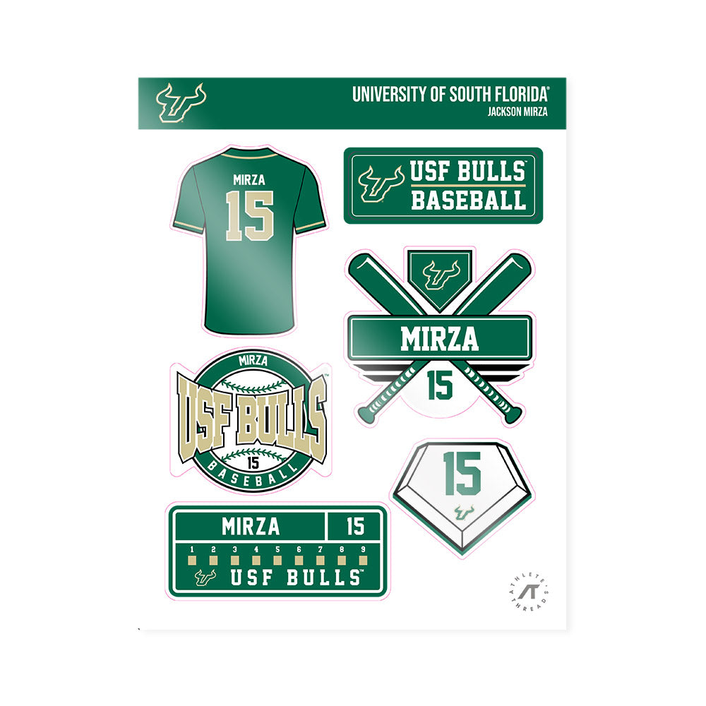 USF - NCAA Baseball : Jackson Mirza - Sticker Sheet-0