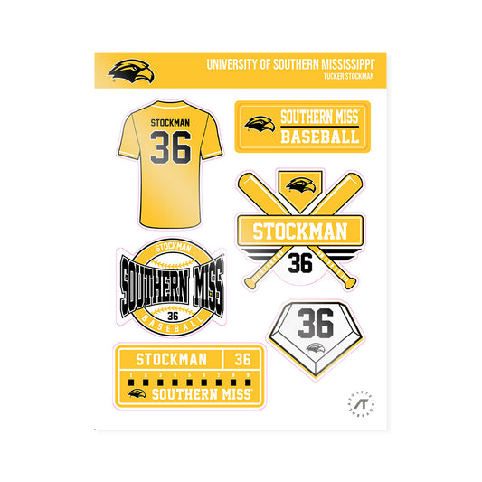 Southern Miss - NCAA Baseball : Tucker Stockman - Sticker Sheet-0