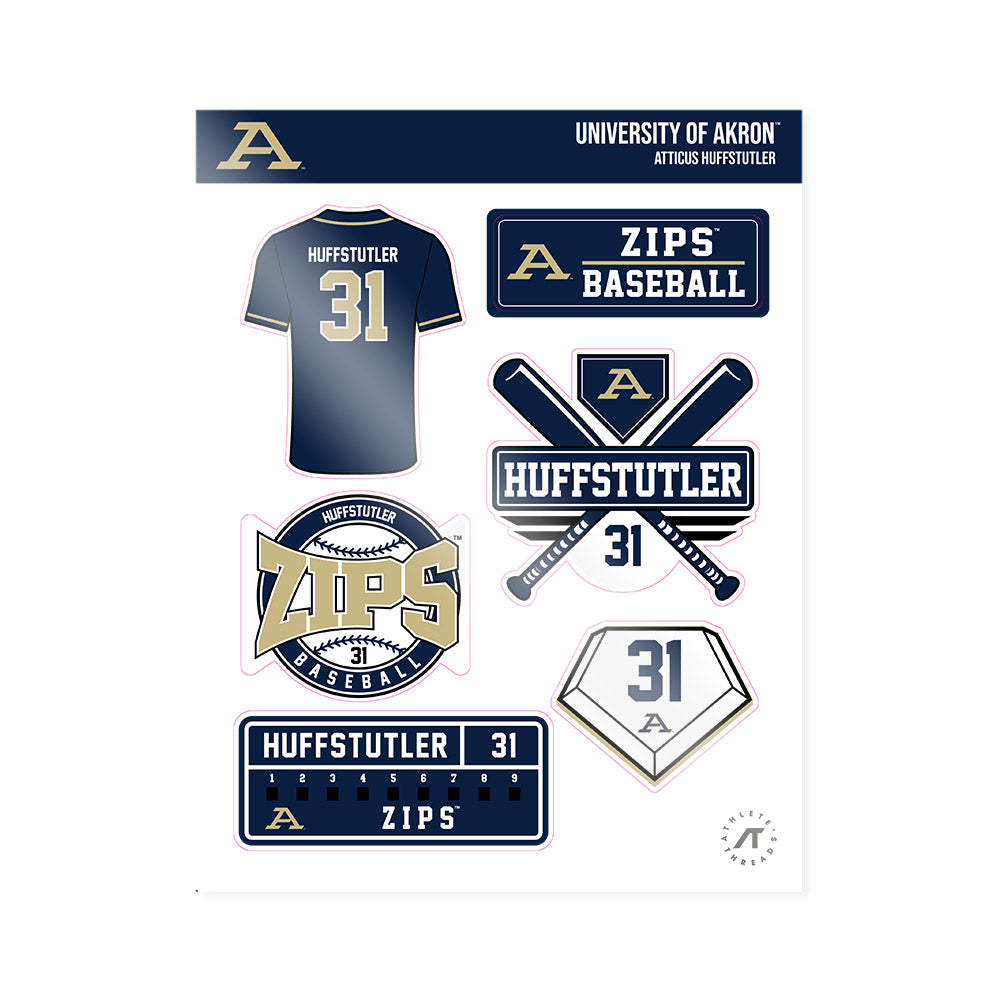 Akron - NCAA Baseball : Atticus Huffstutler - Sticker Sheet-0