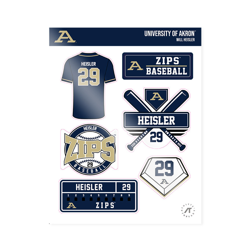 Akron - NCAA Baseball : Will Heisler - Sticker Sheet-0