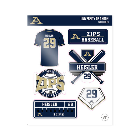 Akron - NCAA Baseball : Will Heisler - Sticker Sheet-0