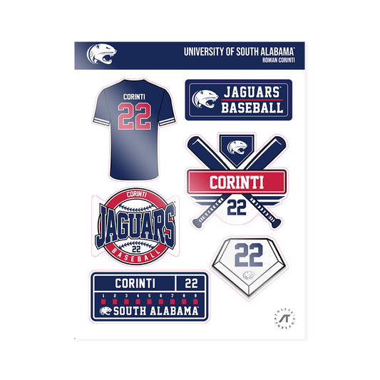 South Alabama - NCAA Baseball : Roman Corinti - Sticker Sheet-0