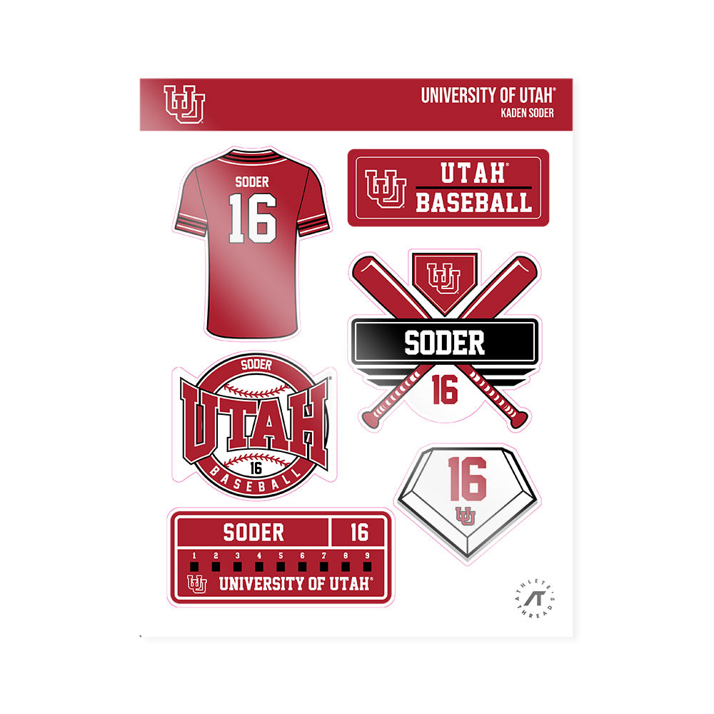Utah - NCAA Baseball : Kaden Soder - Sticker Sheet-0