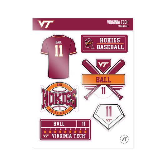 Virginia Tech - NCAA Baseball : Ethan Ball - Sticker Sheet-0