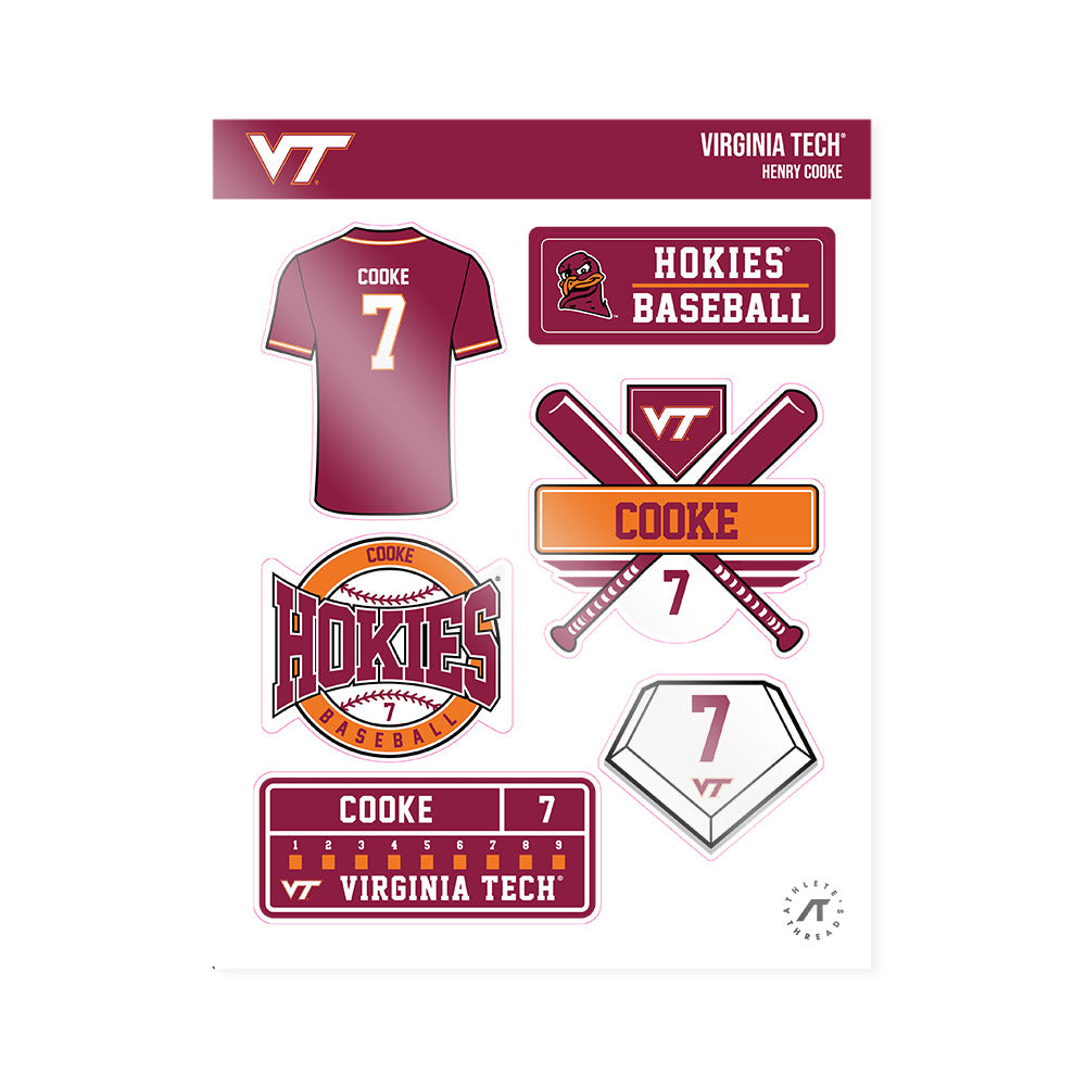 Virginia Tech - NCAA Baseball : Henry Cooke - Sticker Sheet-0
