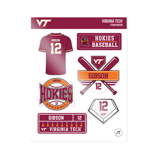 Virginia Tech - NCAA Baseball : Ethan Gibson - Sticker Sheet-0
