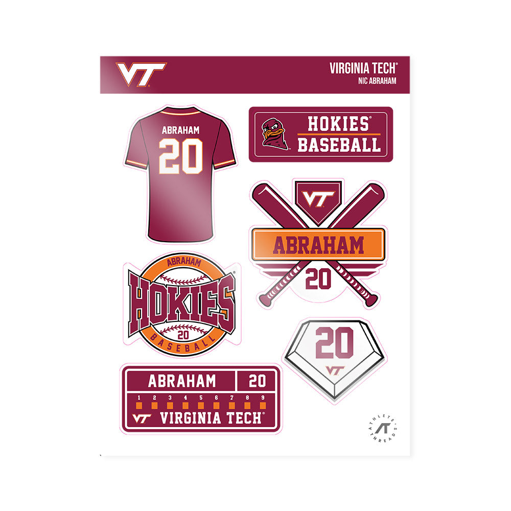 Virginia Tech - NCAA Baseball : Nic Abraham - Sticker Sheet-0
