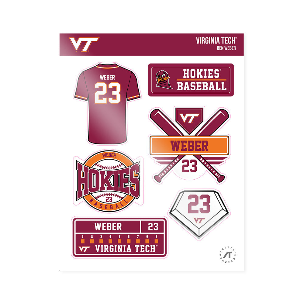 Virginia Tech - NCAA Baseball : Ben Weber - Sticker Sheet-0
