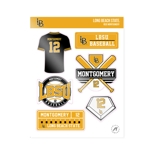 LBSU - NCAA Baseball : Reid Montgomery - Sticker Sheet-0