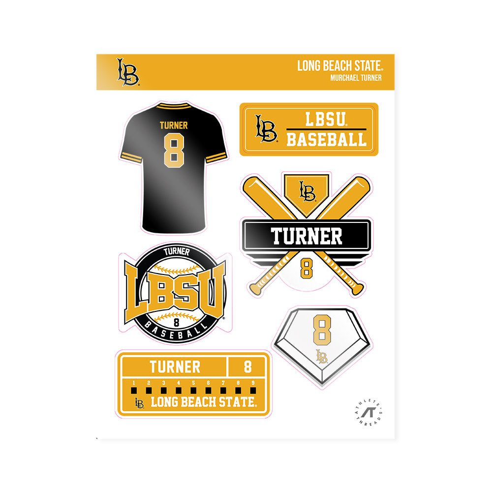 LBSU - NCAA Baseball : Murchael Turner - Sticker Sheet-0