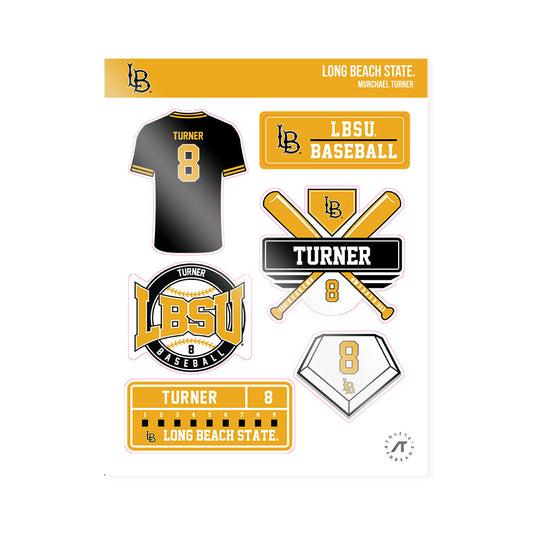 LBSU - NCAA Baseball : Murchael Turner - Sticker Sheet-0