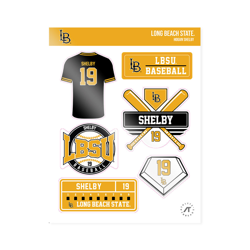 LBSU - NCAA Baseball : Hogan Shelby - Sticker Sheet-0