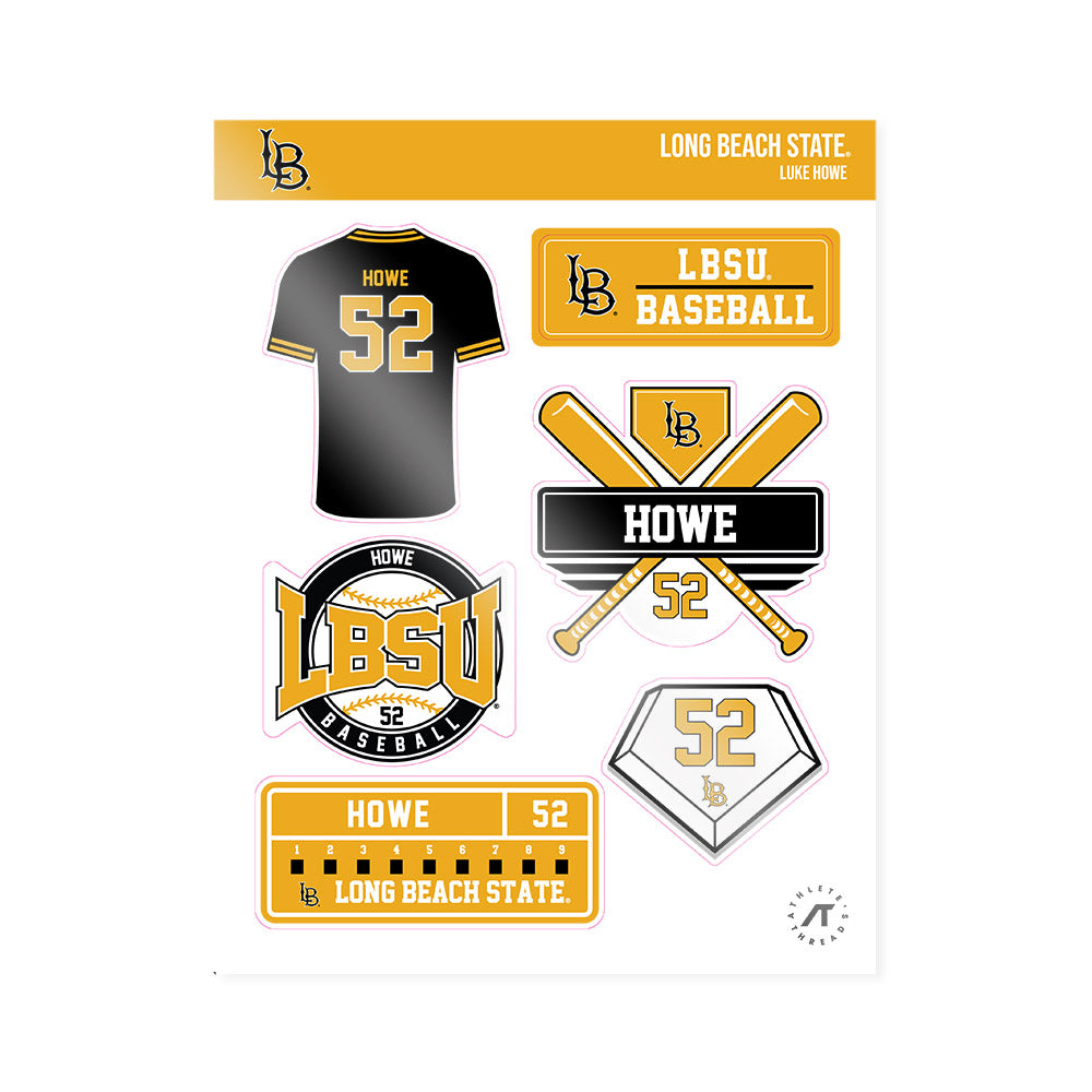 LBSU - NCAA Baseball : Luke Howe - Sticker Sheet-0