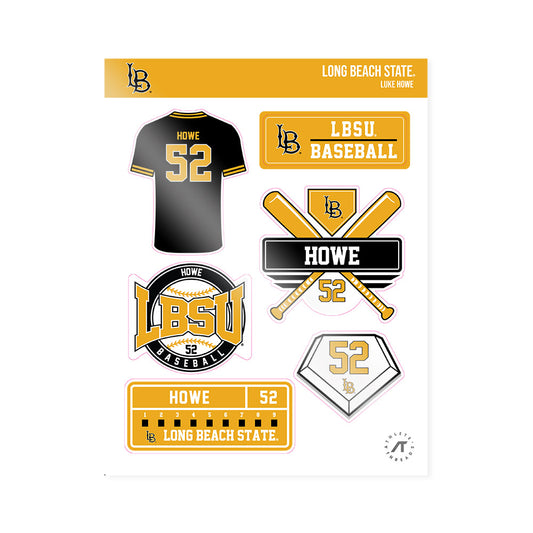 LBSU - NCAA Baseball : Luke Howe - Sticker Sheet-0