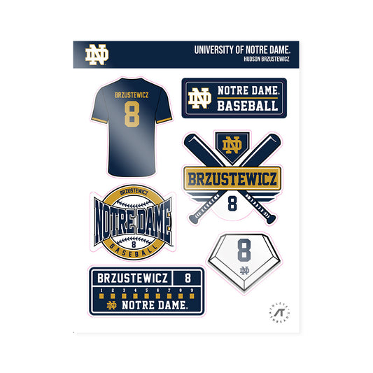 Notre Dame - NCAA Baseball : Hudson Brzustewicz - Sticker Sheet-0