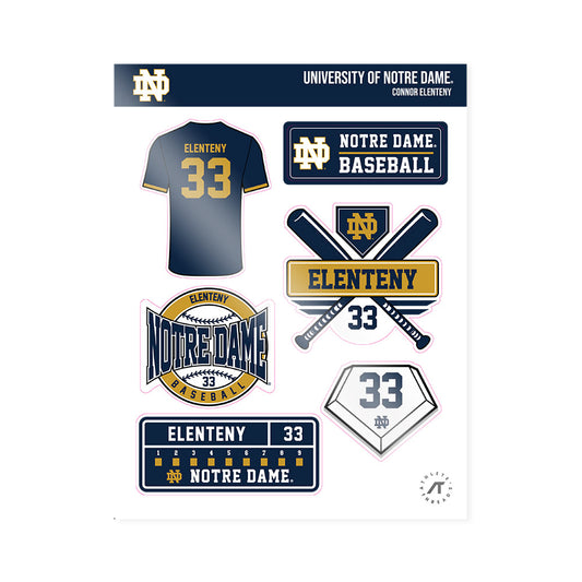 Notre Dame - NCAA Baseball : Connor Elenteny - Sticker Sheet-0