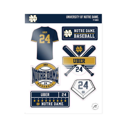 Notre Dame - NCAA Baseball : Ty Uber - Sticker Sheet-0