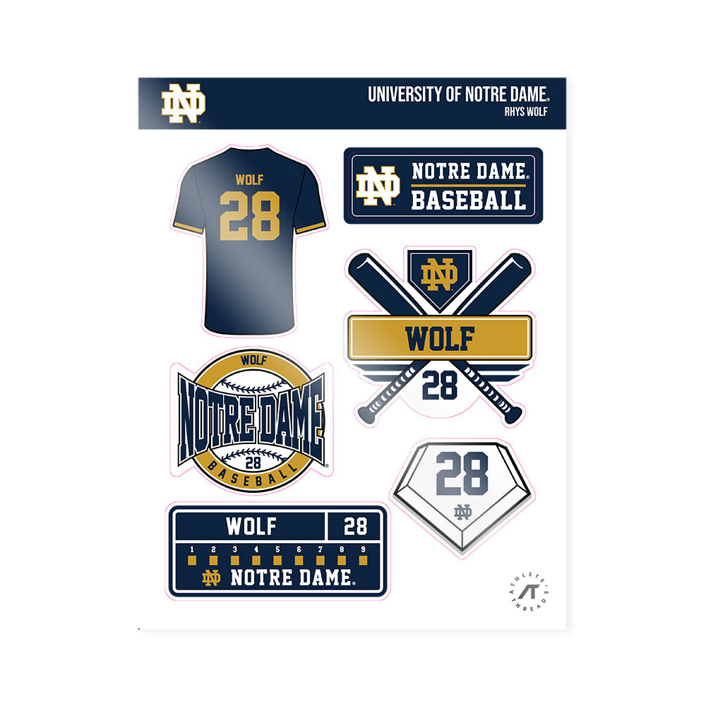 Notre Dame - NCAA Baseball : Rhys Wolf - Sticker Sheet-0