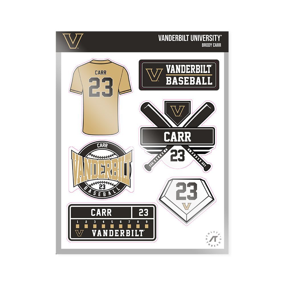 Vanderbilt - NCAA Baseball : Brody Carr - Sticker Sheet-0