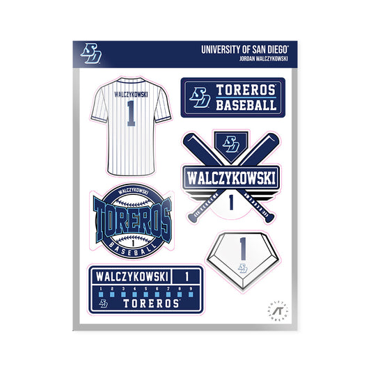 San Diego - NCAA Baseball : Jordan Walczykowski - Sticker Sheet-0