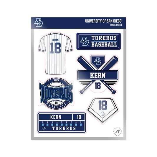 San Diego - NCAA Baseball : Tanner Kern - Sticker Sheet-0