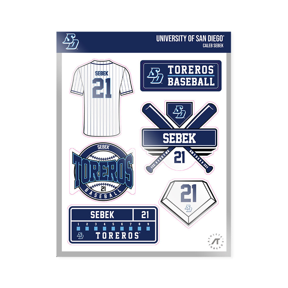 San Diego - NCAA Baseball : Caleb Sebek - Sticker Sheet-0