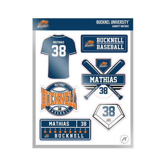 Bucknell - NCAA Baseball : Garrett Mathias - Sticker Sheet-0