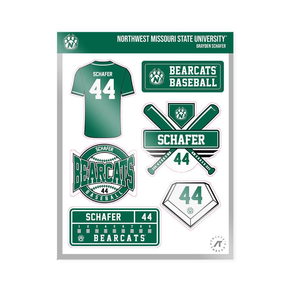 Northwest Missouri State - NCAA Baseball : Brayden Schafer - Sticker Sheet-0