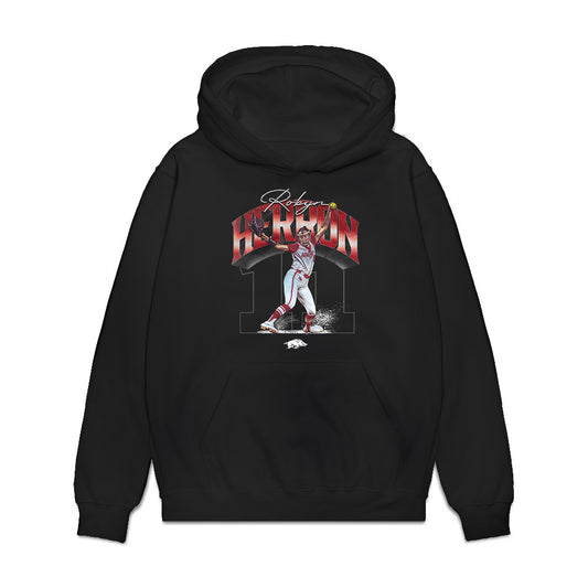 Arkansas - NCAA Softball : Robyn Herron - Collage Premium Hooded Sweatshirt-0