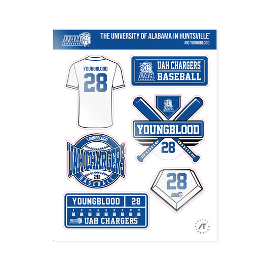 UAH - NCAA Baseball : Nic Youngblood - Sticker Sheet-0