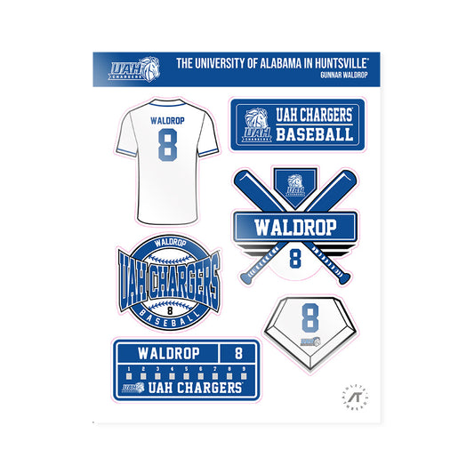 UAH - NCAA Baseball : Gunnar Waldrop - Sticker Sheet-0