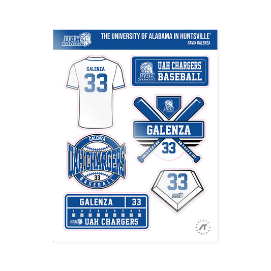 UAH - NCAA Baseball : Gavin Galenza - Sticker Sheet-0