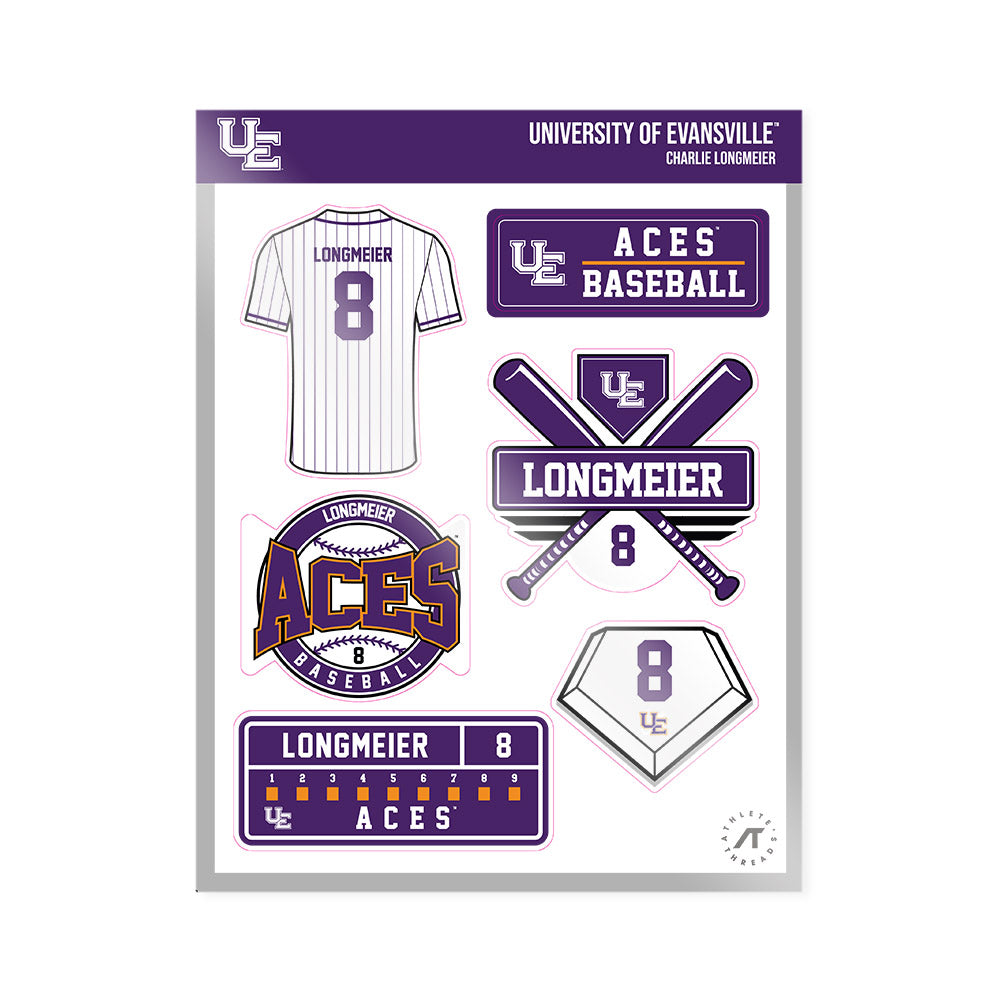 Evansville - NCAA Baseball : Charlie Longmeier - Sticker Sheet-0