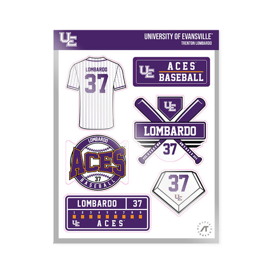 Evansville - NCAA Baseball : Trenton Lombardo - Sticker Sheet-0