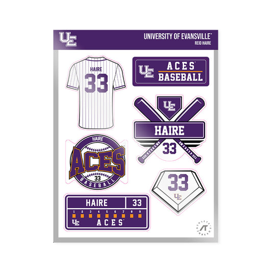 Evansville - NCAA Baseball : Reid Haire - Sticker Sheet-0