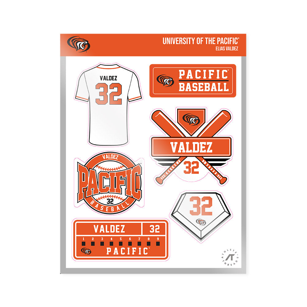 Pacific - NCAA Baseball : Elias Valdez - Sticker Sheet-0