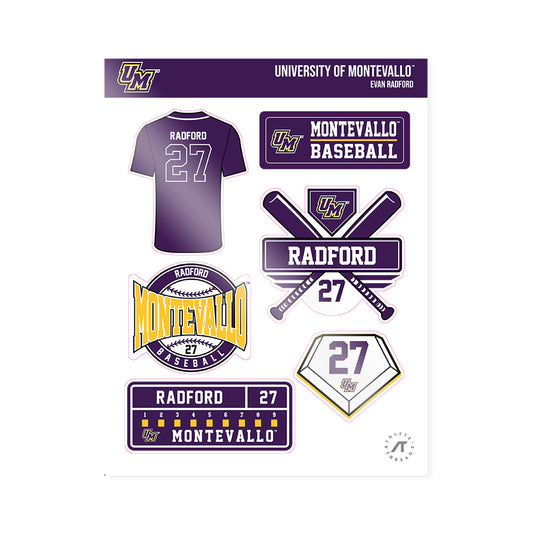 Montevallo - NCAA Baseball : Evan Radford - Sticker Sheet-0