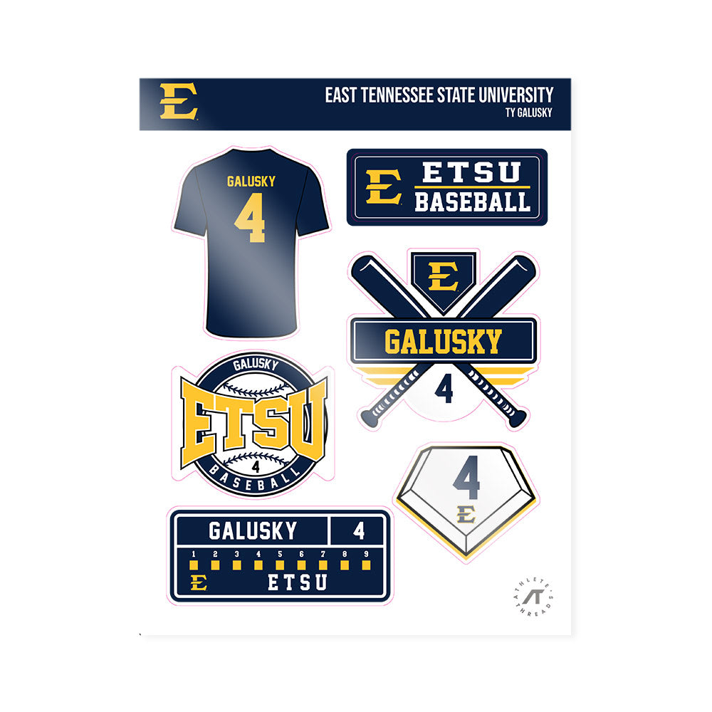 East Tennessee State - NCAA Baseball : Ty Galusky - Sticker Sheet-0