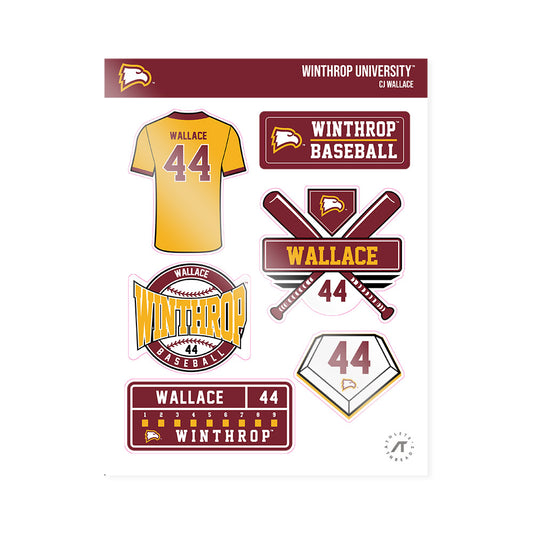 Winthrop - NCAA Baseball : CJ Wallace - Sticker Sheet-0