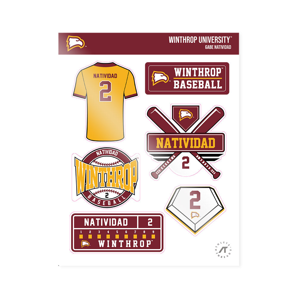 Winthrop - NCAA Baseball : Gabe Natividad - Sticker Sheet-0