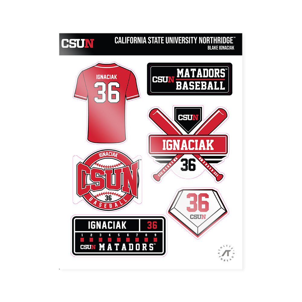 CSUN - NCAA Baseball : Blake Ignaciak - Sticker Sheet-0
