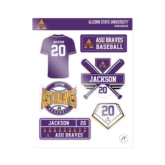 Alcorn - NCAA Baseball : Kevin Jackson - Sticker Sheet-0