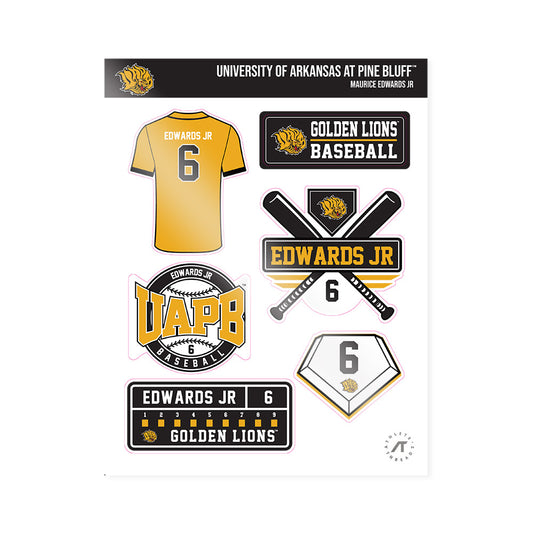 UAPB - NCAA Baseball : Maurice Edwards Jr - Sticker Sheet-0
