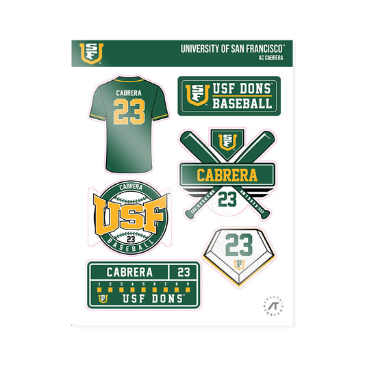 USFCA - NCAA Baseball : AC Cabrera - Sticker Sheet-0