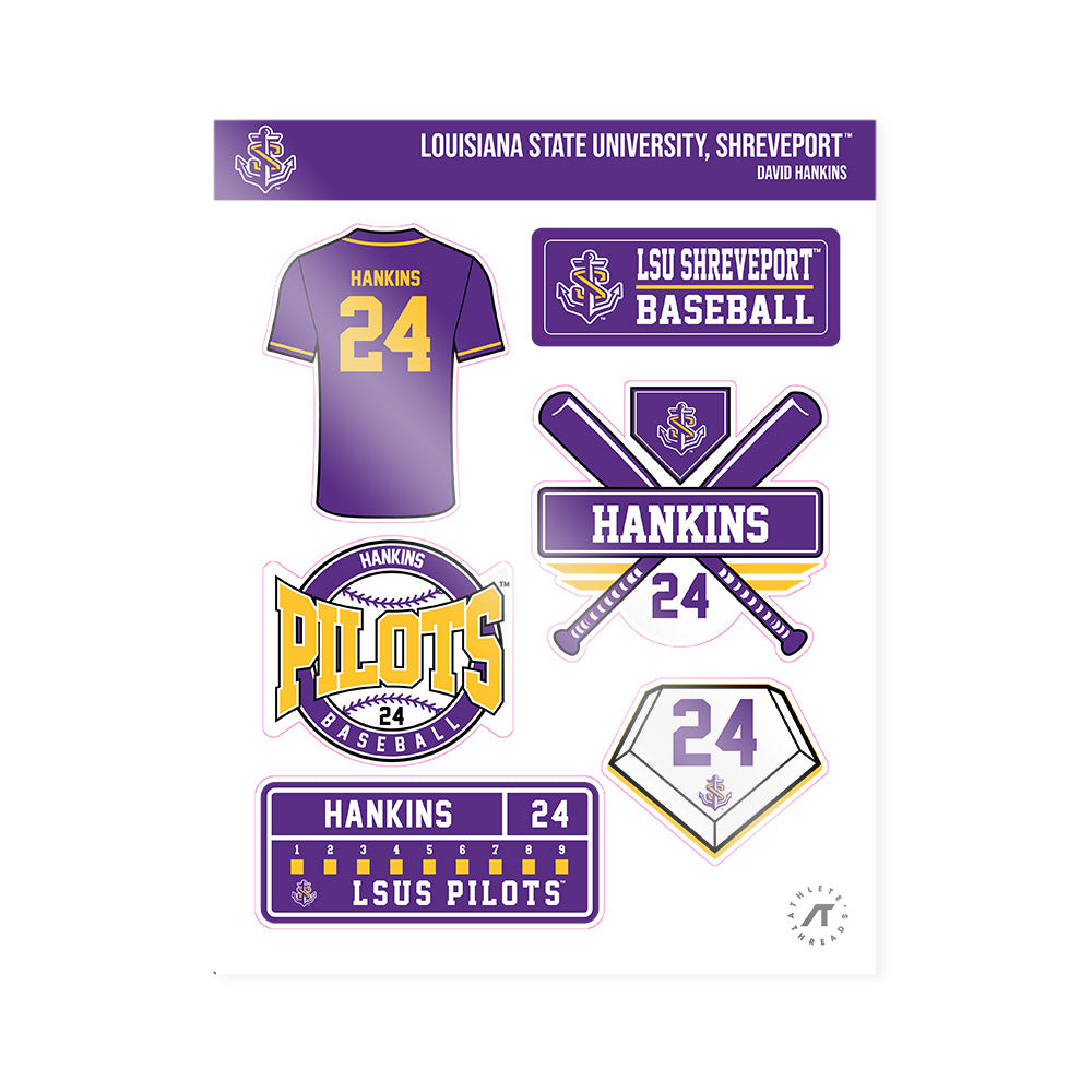 LSUS - NCAA Baseball : David Hankins - Sticker Sheet-0